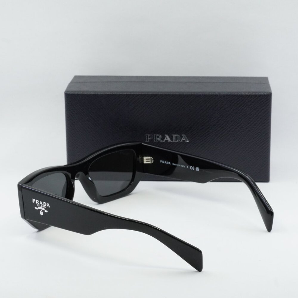 Prada PRA01S 16K08Z Square Sunglasses – Black\Dark Grey - Picture 8 of 9